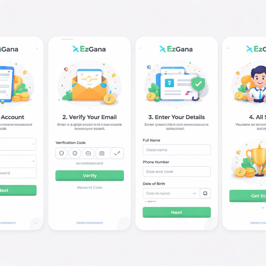 Creación de nueva cuenta y configuración de perfil EzGana