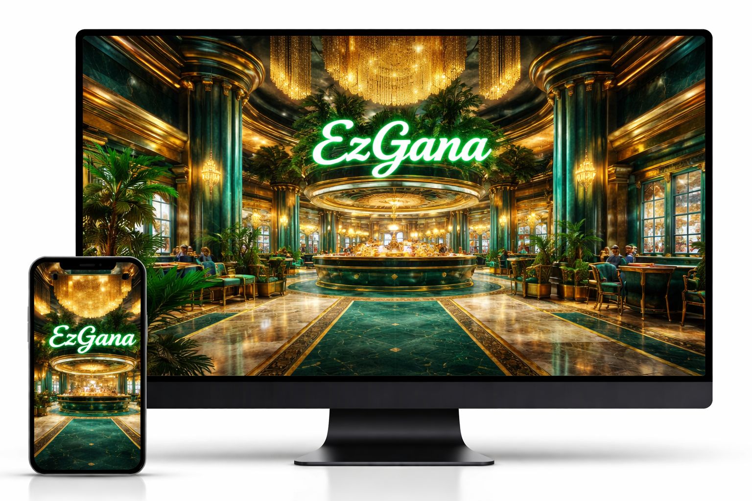 Pantalla de la plataforma EzGana Casino con juegos en vivo y tragamonedas para México